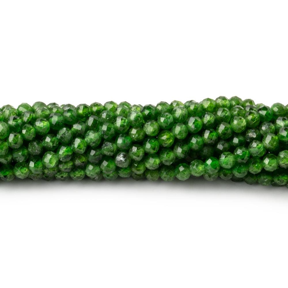 3mm Chrome Diopside Micro Faceted Round Beads 12.5 inch 120 pieces - Beadsofcambay.com