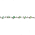 3mm Chrysoprase faceted rondelle Silver Chain by the foot 36 pieces - Beadsofcambay.com