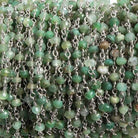 3mm Chrysoprase faceted rondelle Silver Chain by the foot 36 pieces - Beadsofcambay.com