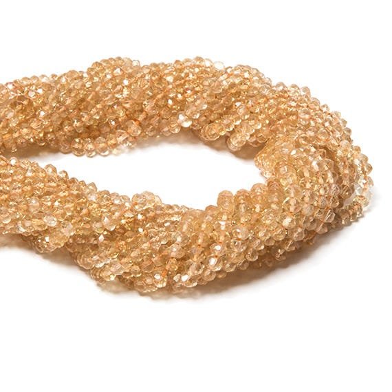 3mm Citrine faceted rondelle Beads 14.5 inch 134 pieces - Beadsofcambay.com