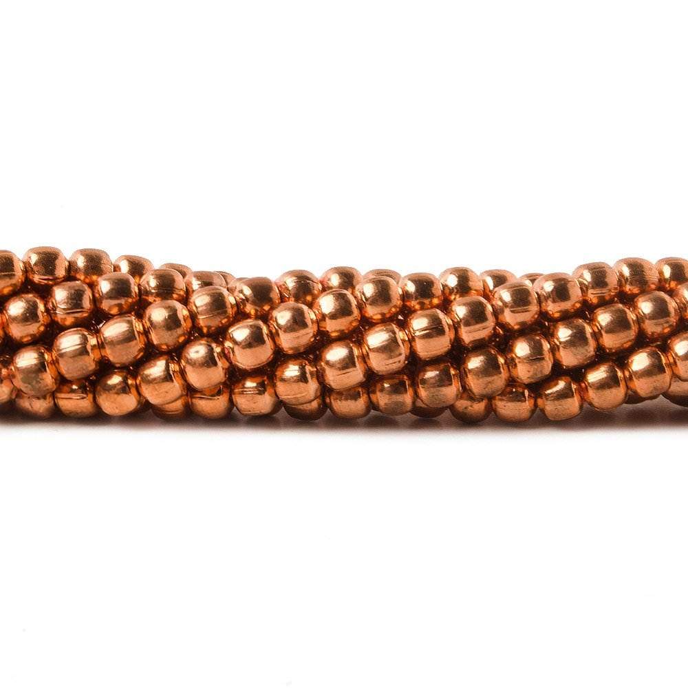 3mm Copper Plain Round 8 inch 67 pcs - Beadsofcambay.com