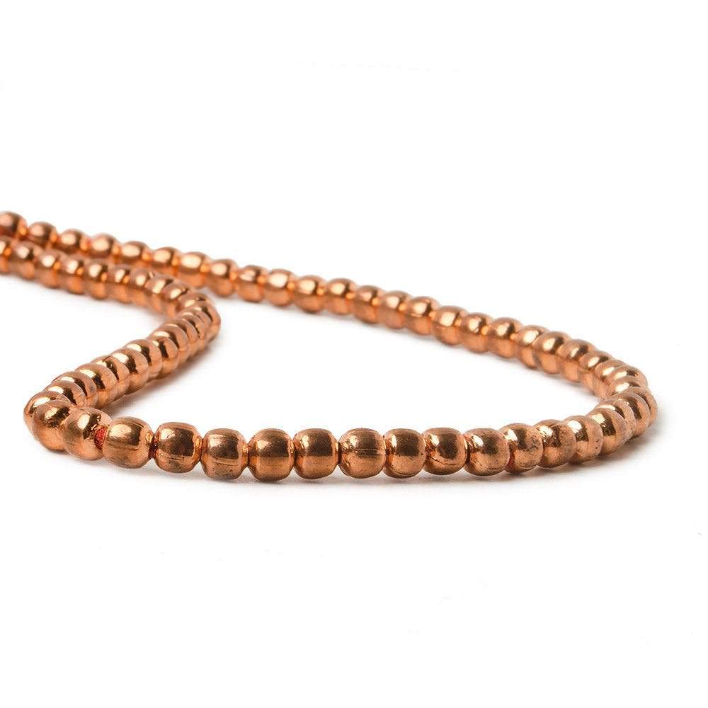 3mm Copper Plain Round 8 inch 67 pcs - Beadsofcambay.com