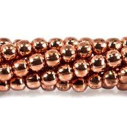 3mm Copper Plain Round 8 inch 67 pcs - Beadsofcambay.com