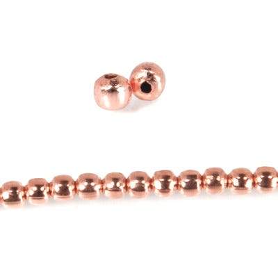 3mm Copper Plain Round 8 inch 67 pcs - Beadsofcambay.com