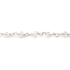 3mm Crystal Quartz rondelle Silver plated Chain sold by the foot 34 pieces - Beadsofcambay.com