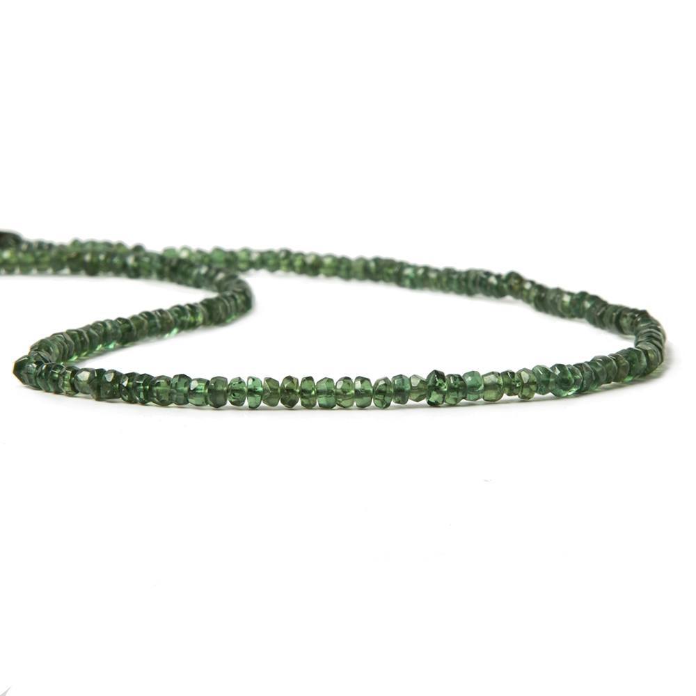 3mm Dark Green Apatite faceted rondelle beads 14 inch 185 pieces - Beadsofcambay.com