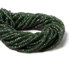 3mm Dark Green Apatite faceted rondelle beads 14 inch 185 pieces - Beadsofcambay.com