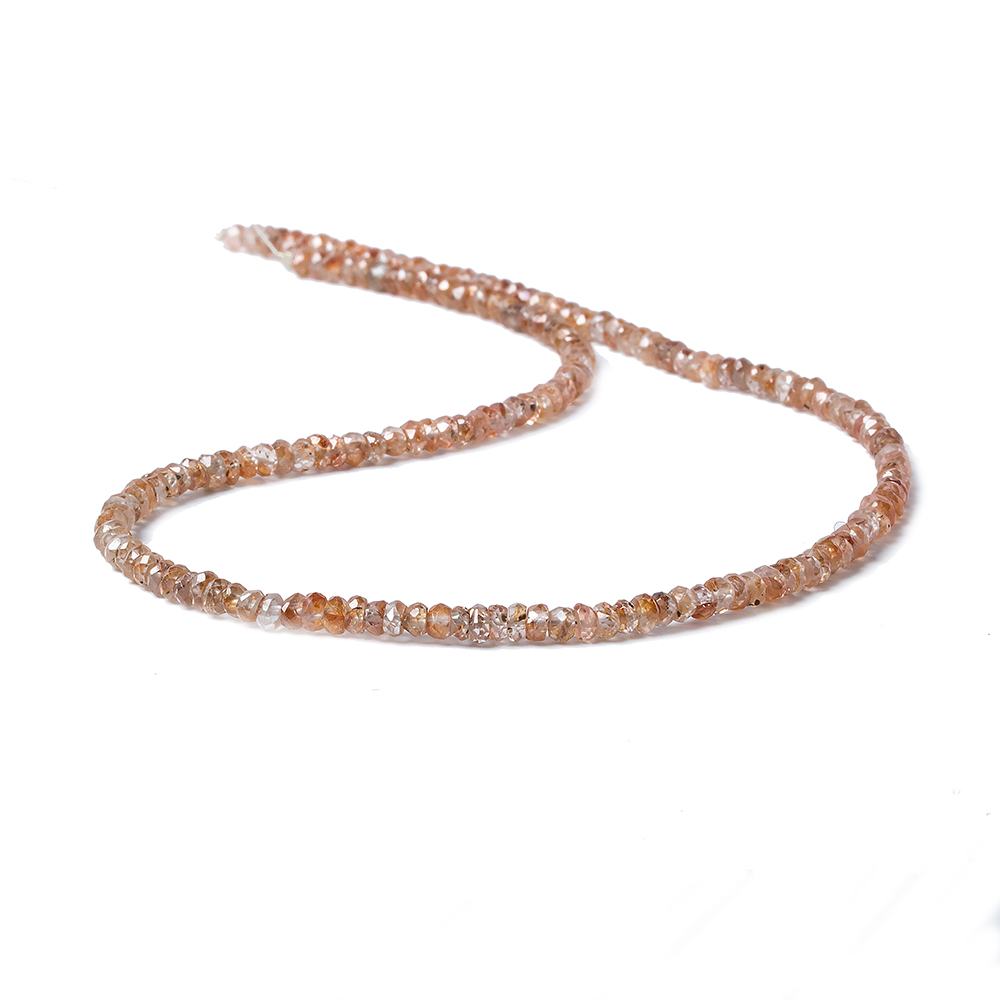3mm Dark Rose' Zircon Faceted Rondelle Beads 14 inch 175 pieces - Beadsofcambay.com