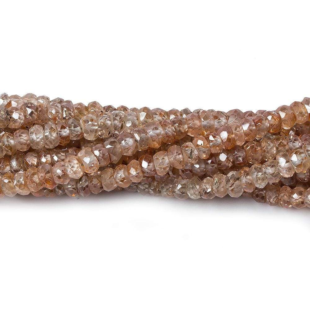3mm Dark Rose' Zircon Faceted Rondelle Beads 14 inch 175 pieces - Beadsofcambay.com