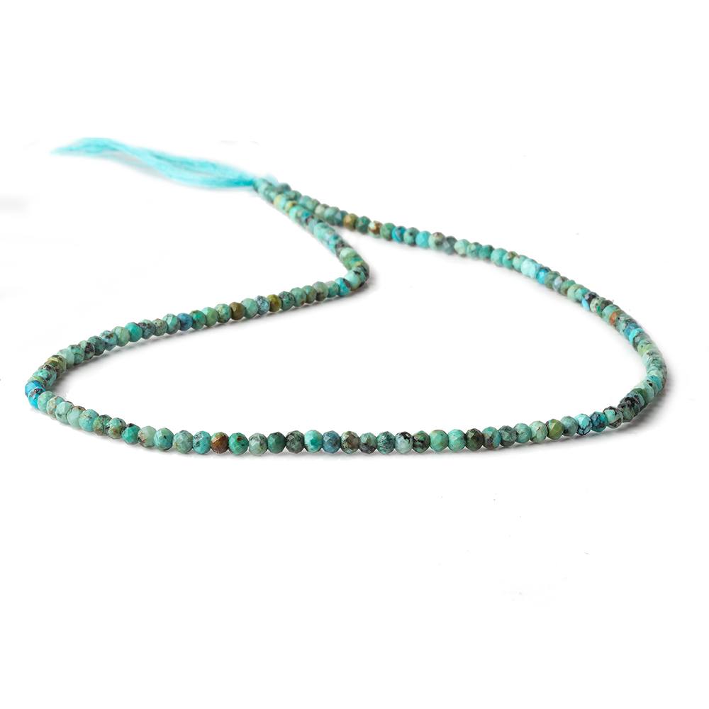 3mm Earthy Turquoise micro faceted rondelle beads 13 inch 145 pieces AA - Beadsofcambay.com