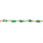 3mm Emerald faceted rondelle Trio Vermeil Chain by the foot 96 beads per - Beadsofcambay.com
