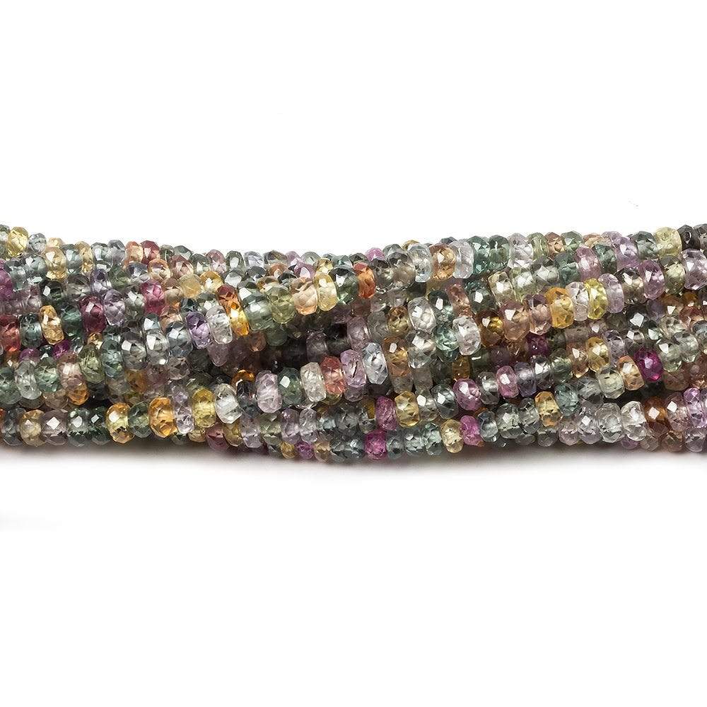 3mm Fancy Sapphire faceted rondelles 15 inch 251 beads AA Grade - Beadsofcambay.com