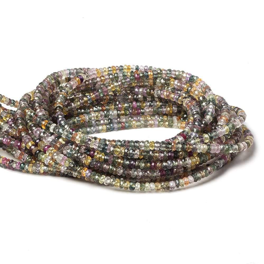 3mm Fancy Sapphire faceted rondelles 15 inch 251 beads AA Grade - Beadsofcambay.com