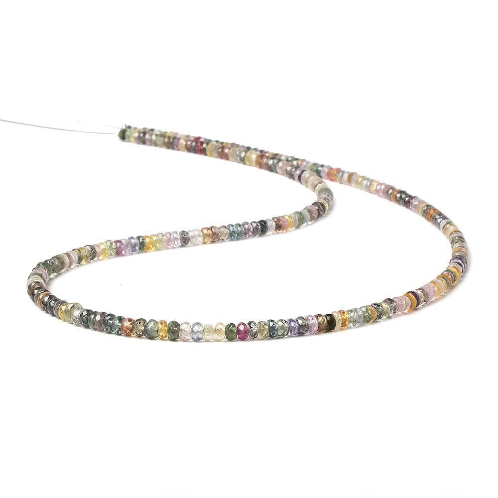 3mm Fancy Sapphire faceted rondelles 15 inch 251 beads AA Grade - Beadsofcambay.com