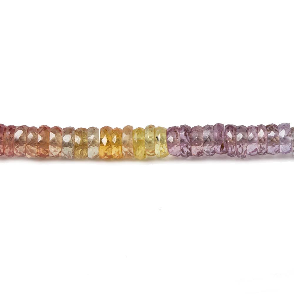 3mm Fancy Sapphire micro-faceted rondelle beads 16 inch 328 pcs AAA Grade - Beadsofcambay.com