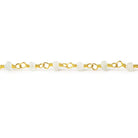 3mm Frosted Beryl rondelle Gold plated Chain sold by the foot 40 pieces - Beadsofcambay.com