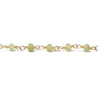 3mm Frosted Peridot rondelle Gold plated Chain by the foot 38 pieces - Beadsofcambay.com