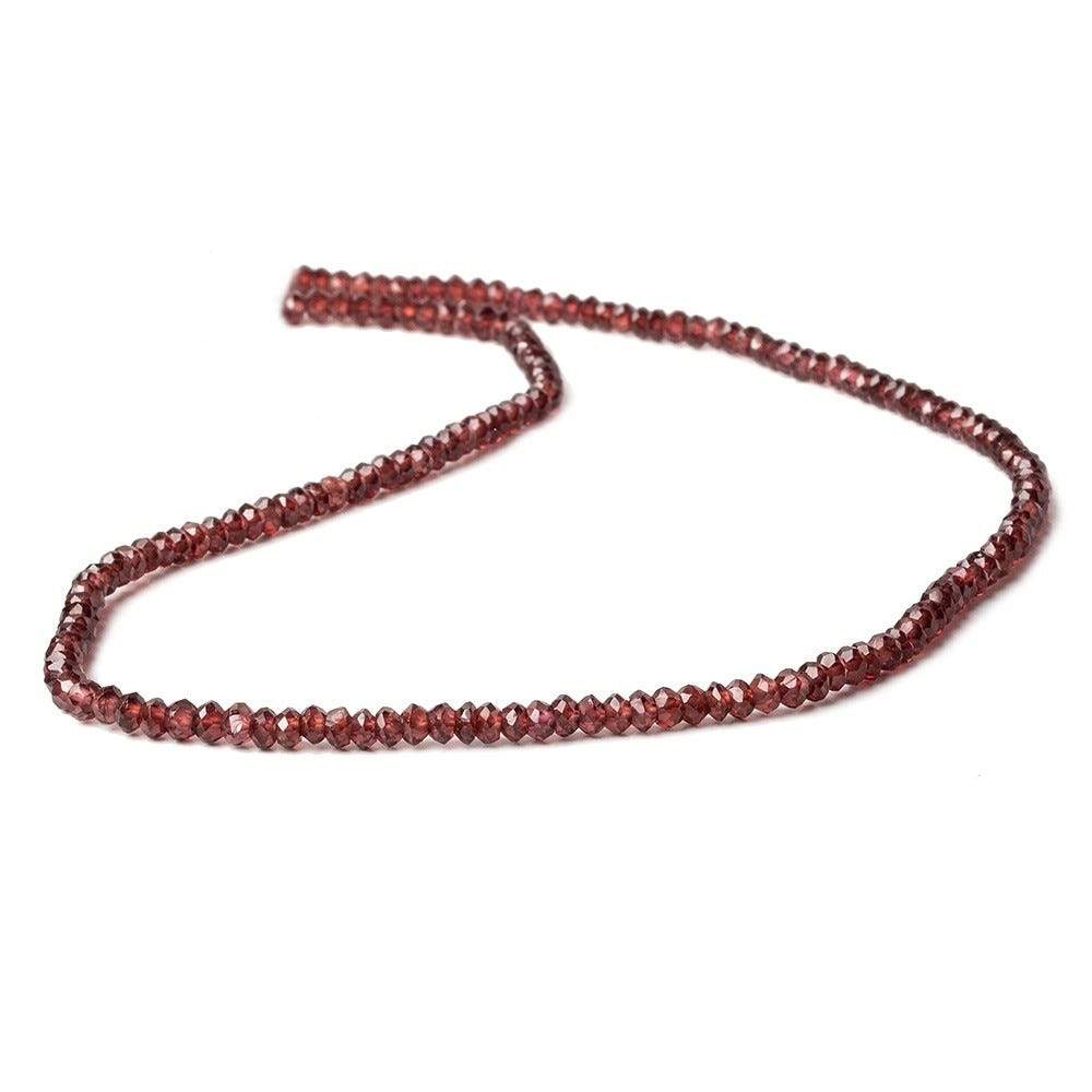 3mm Garnet faceted rondelle beads 14.5 inch 154 beads - Beadsofcambay.com