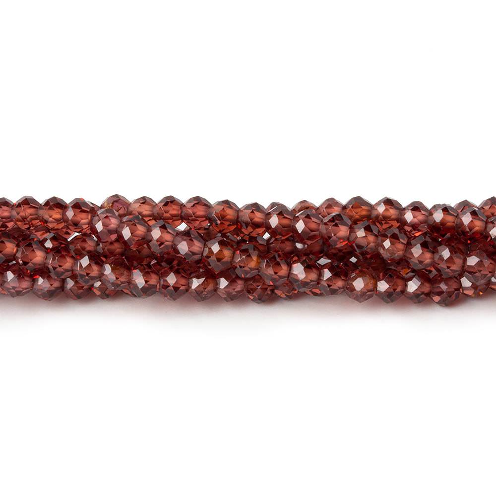3mm Garnet micro faceted rondelle beads 18 inch 180 pieces AAA - Beadsofcambay.com