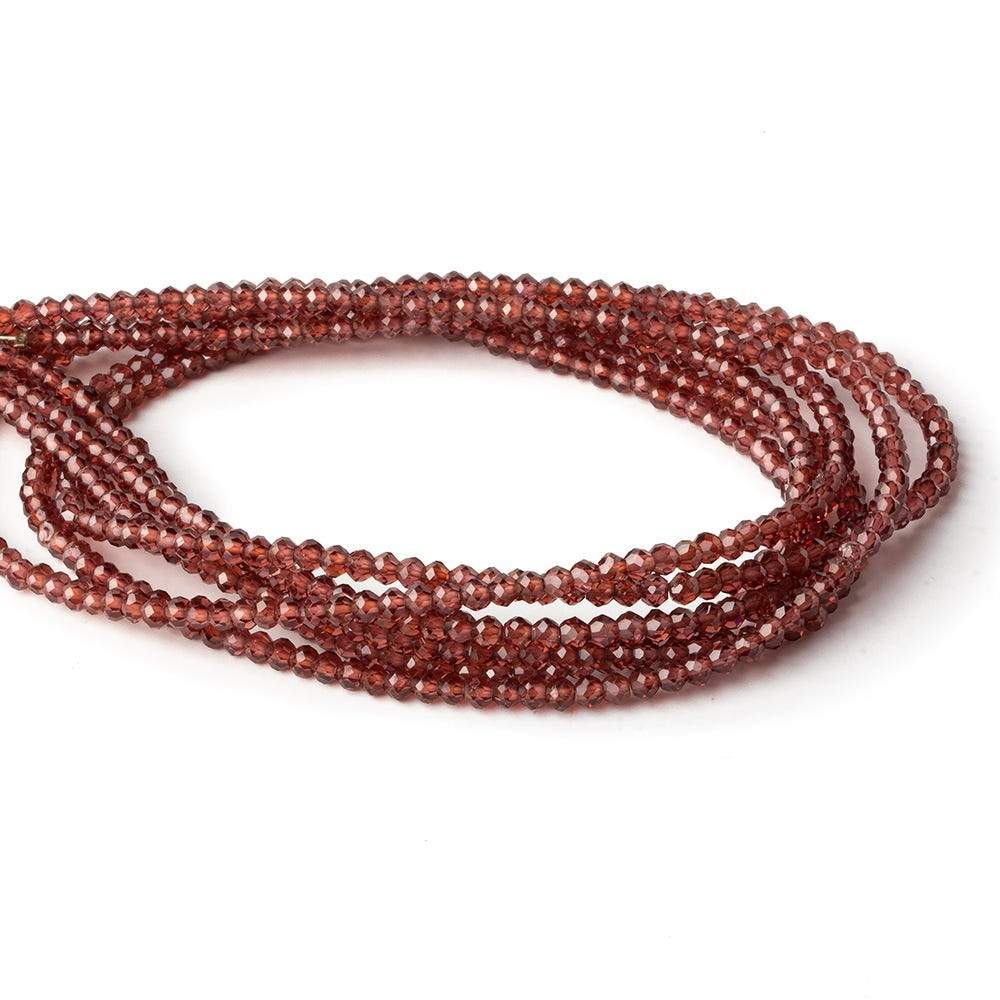 3mm Garnet micro faceted rondelle beads 18 inch 180 pieces AAA - Beadsofcambay.com
