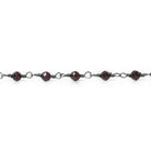 3mm Garnet micro-faceted rondelle Black Gold Chain by the foot 35 pieces - Beadsofcambay.com