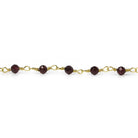 3mm Garnet micro-faceted rondelle Gold Chain by the foot 35 pieces - Beadsofcambay.com