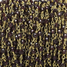 3mm Garnet micro-faceted rondelle Gold Chain by the foot 35 pieces - Beadsofcambay.com