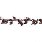 3mm Garnet micro-faceted round Black Gold Dangling Chain by the foot - Beadsofcambay.com