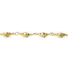 3mm Gold plated Brushed Faceted Nugget Gold Chain by the foot 25 pieces - Beadsofcambay.com