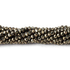 3mm Golden Pyrite microfaceted rondelle beads 13 inch 134 pieces - Beadsofcambay.com