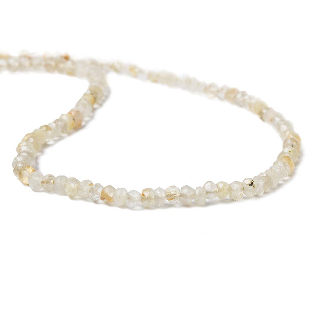 3mm Golden Rutilated Quartz Faceted Rondelle Beads 13.5 inch 132 pieces - Beadsofcambay.com