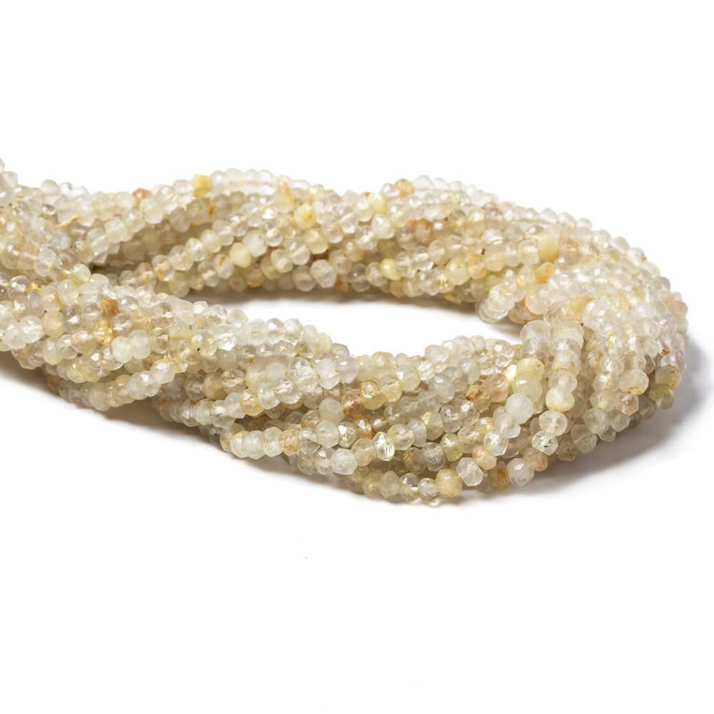 3mm Golden Rutilated Quartz Faceted Rondelle Beads 13.5 inch 132 pieces - Beadsofcambay.com