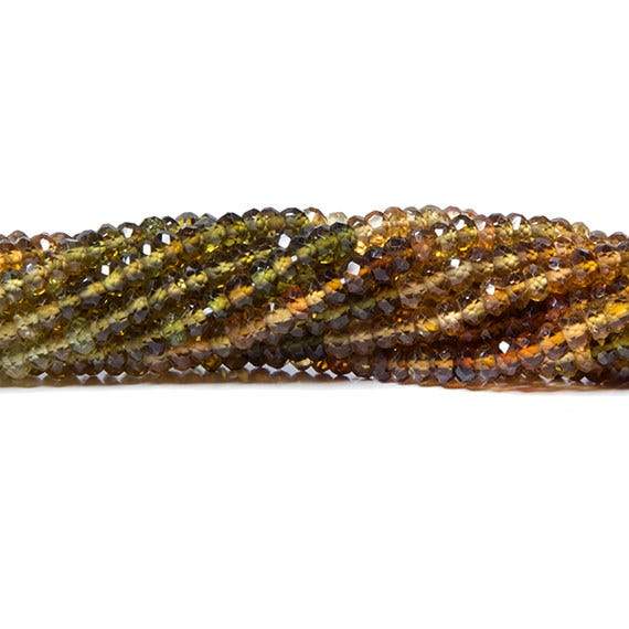 3mm Golden Yellow and Brown Tourmaline Faceted Rondelle - Beadsofcambay.com