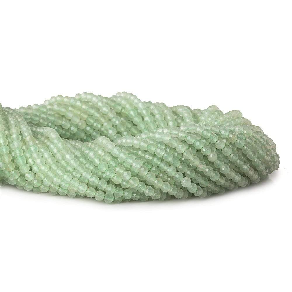 3mm Green Aventurine microfaceted round beads 13 inch 110 pieces - Beadsofcambay.com
