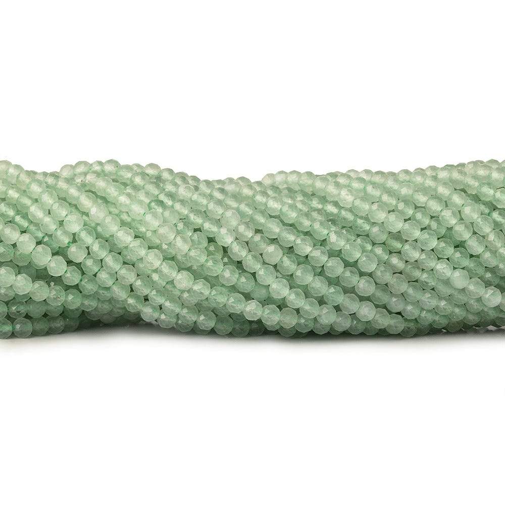 3mm Green Aventurine microfaceted round beads 13 inch 110 pieces - Beadsofcambay.com