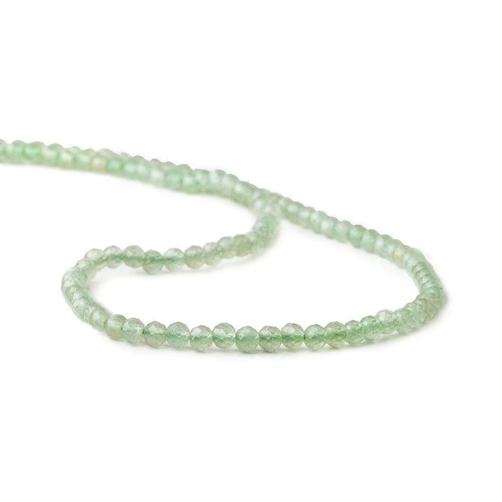 3mm Green Aventurine microfaceted round beads 13 inch 110 pieces - Beadsofcambay.com