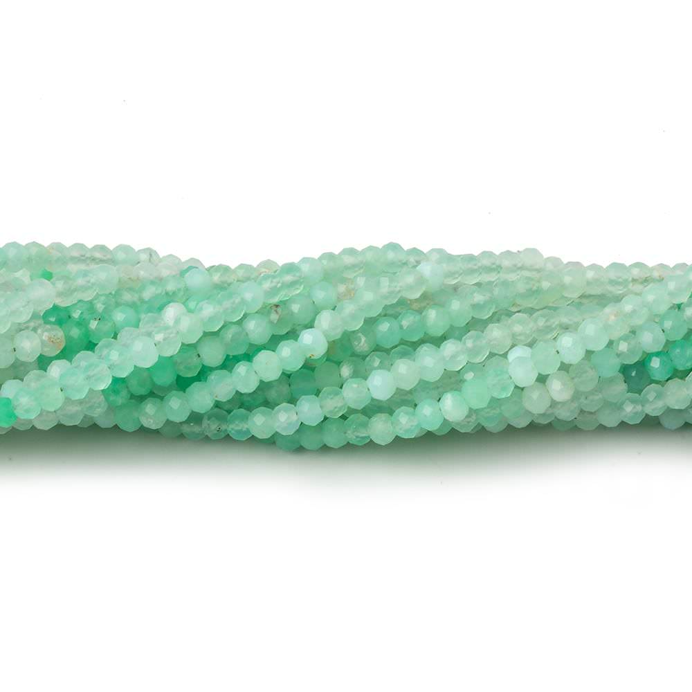 3mm Green Opal micro faceted rondelles 17 inch 190 beads AAA - Beadsofcambay.com