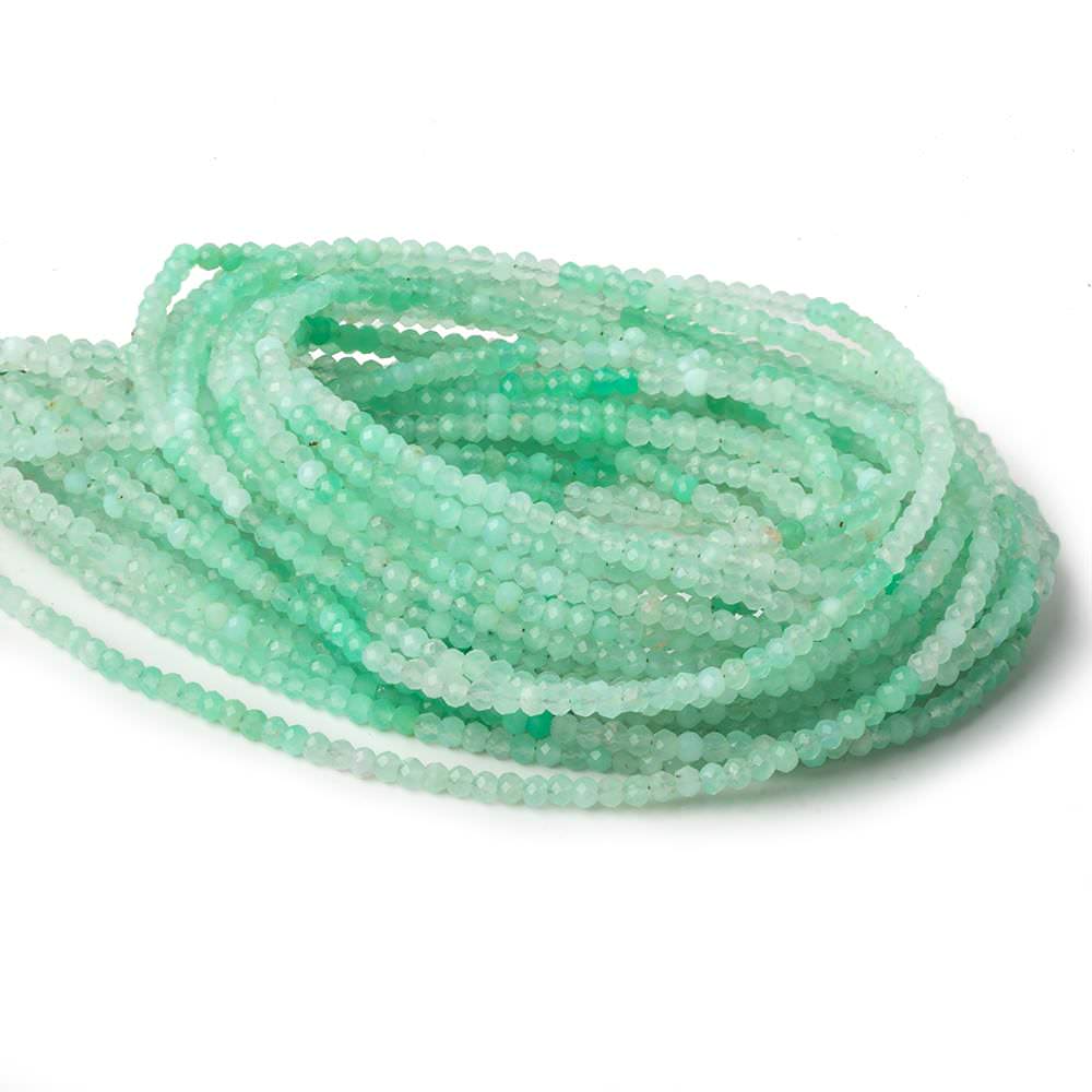 3mm Green Opal micro faceted rondelles 17 inch 190 beads AAA - Beadsofcambay.com