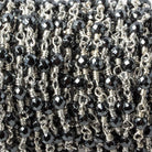 3mm Hematite faceted round Silver plated chain by the foot 34 pieces - Beadsofcambay.com