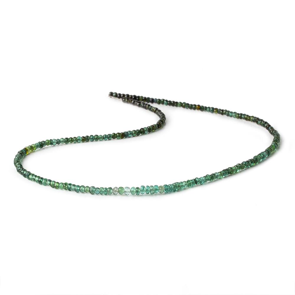 3mm Indicolite Blue & Chrome Green Tourmaline faceted rondelles 18 inch 210 pieces AA - Beadsofcambay.com