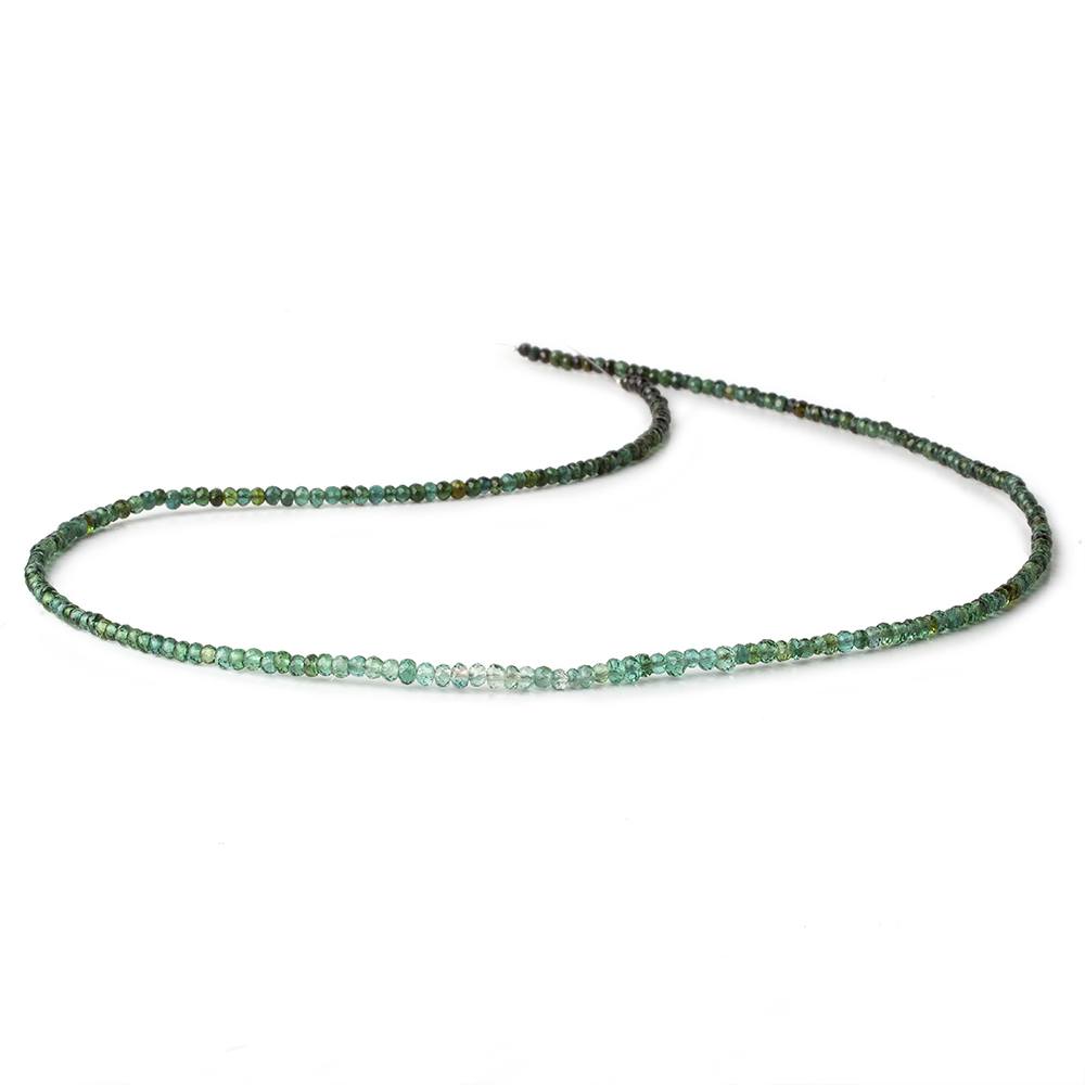 3mm Indicolite Blue & Chrome Green Tourmaline faceted rondelles 18 inch 235 pieces AA - Beadsofcambay.com