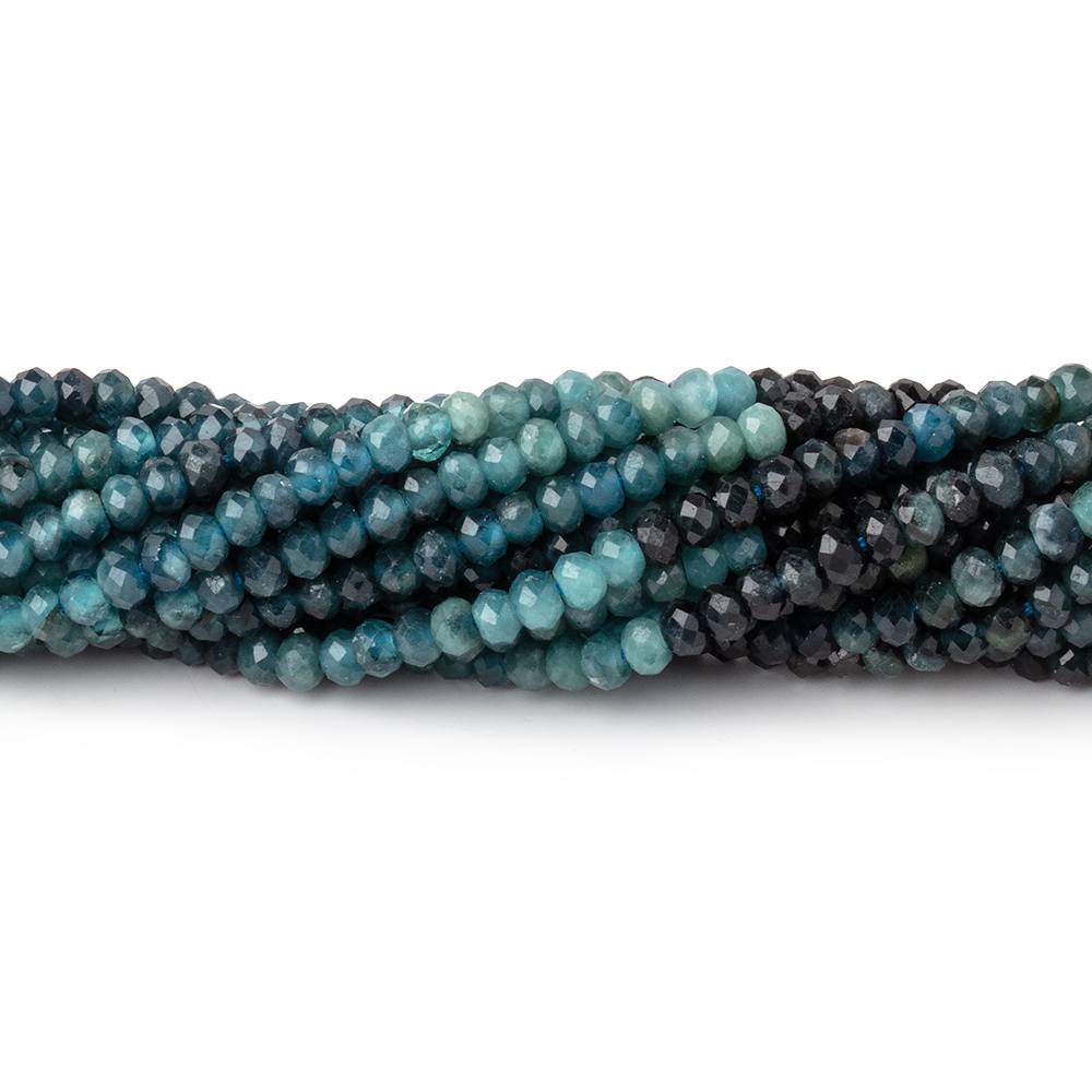 3mm Indicolite Tourmaline Micro Faceted Rondelle Beads 12.25 inch 150 pieces - Beadsofcambay.com