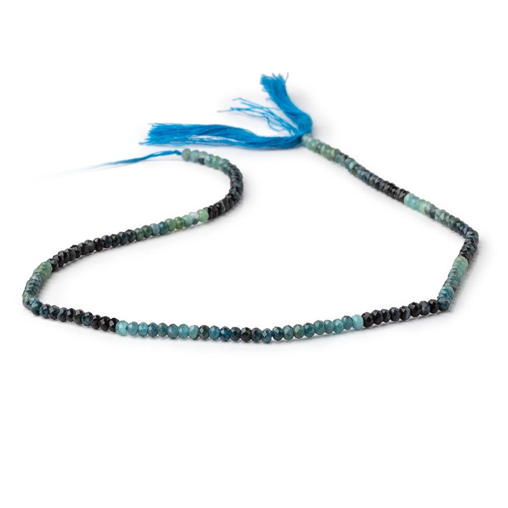 3mm Indicolite Tourmaline Micro Faceted Rondelle Beads 12.25 inch 150 pieces - Beadsofcambay.com