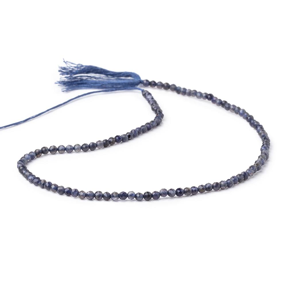 3mm Iolite Micro Faceted Round Beads 12.5 inch 110 pieces - Beadsofcambay.com