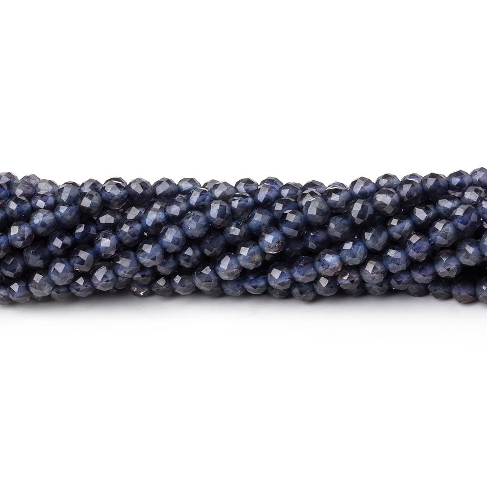 3mm Iolite Micro Faceted Round Beads 12.5 inch 110 pieces - Beadsofcambay.com