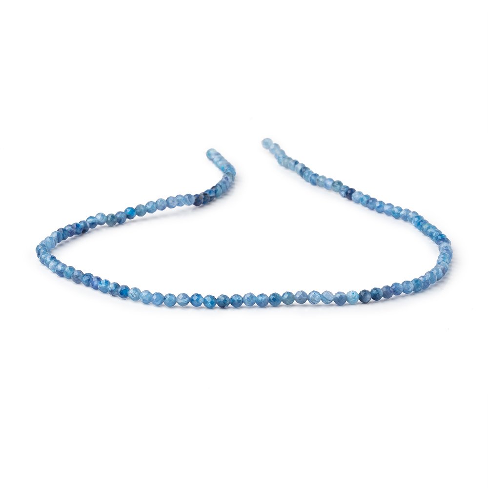 3mm Kyanite Micro Faceted Round Beads 12.5 inch 110 pieces - Beadsofcambay.com
