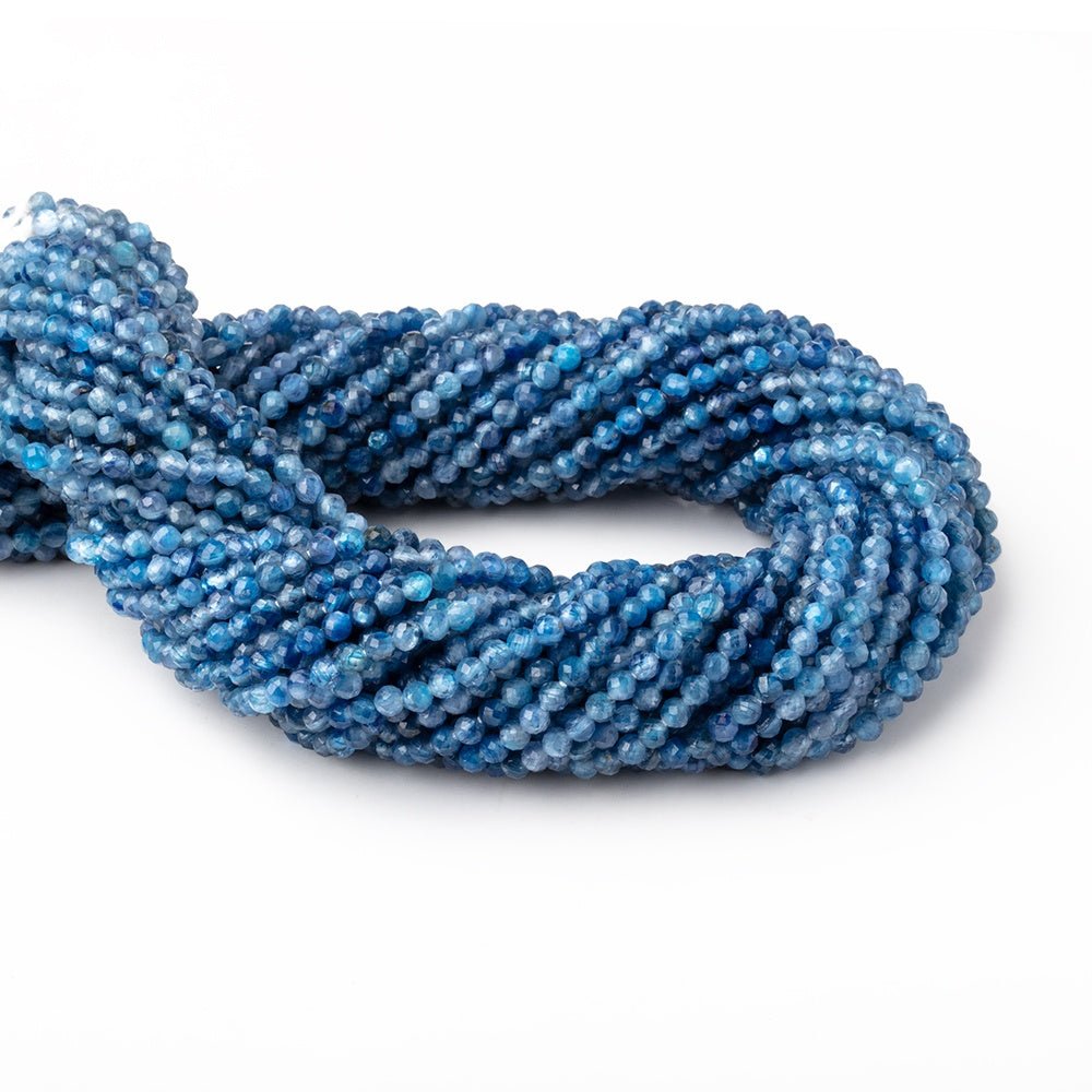 3mm Kyanite Micro Faceted Round Beads 12.5 inch 110 pieces - Beadsofcambay.com