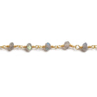 3mm Labradorite faceted rondelle Gold Chain by the foot 36 pieces - Beadsofcambay.com