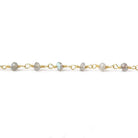 3mm Labradorite faceted rondelle Gold Chain by the foot 40 pieces - Beadsofcambay.com