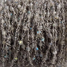 3mm Labradorite faceted rondelle Silver Chain by the foot 36 pieces - Beadsofcambay.com